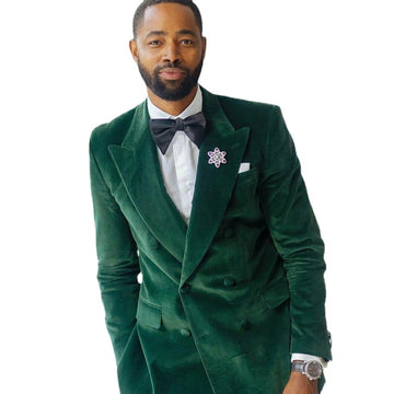 Manteau d'hiver en velours pour homme, costume sur mesure, croisé, formel, affaires, veste chaude, blazer, une seule pièce