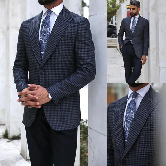 2 Pieces  Men Wedding Suits Blazer Pants Peaked Lapel Groom Wedding Tuxedos Formal Custom Made