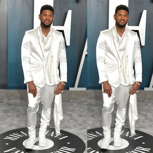 2 Pieces White Wedding Tuxedos for Men Blazer&Pants Groom Groomsmen Chic Suit Men
