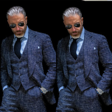Elegante traje de boda de 3 piezas para hombre | Esmoquin premium con blazer clásico de solapa de pico, chaleco y pantalón | Ajuste personalizado para cualquier ocasión