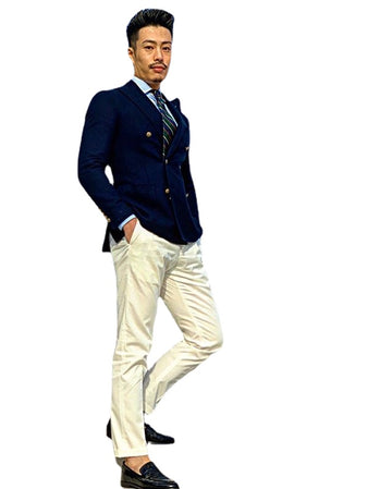 Trajes de hombre azul marino Peaky Blinders de dos piezas de poliéster de diseñador, esmoquin de boda, hecho a medida, chaqueta, pantalones, vestido de fiesta.