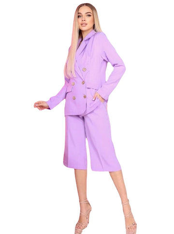 Traje de chaqueta morado de ocio para mujer, traje de verano para madre de la novia, trajes formales para fiesta de noche, ropa de boda de 2 piezas