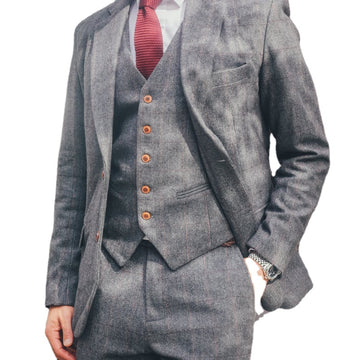 Traje formal para hombre, traje de 3 piezas, traje de negocios vintage, chaqueta, chaleco, pantalones, esmoquin de boda personalizado.