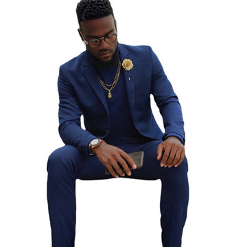 Costume 3 pièces bleu roi pour homme, coupe slim, pantalon de marié, coupe ajustée, smoking de bal, de fête, de mariage
