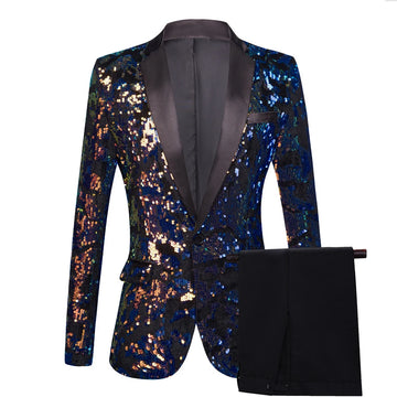 Ensemble blazer à paillettes pour homme, tenue de smoking deux pièces pour mariages et fêtes, tenue de soirée élégante avec une coupe de haute qualité et un design élégant