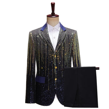 Glamorous Men's Sequin Tuxedo Blazer and Pants Set for Parties, Weddings, and Special Events - Tailor-Made Fashion Statement