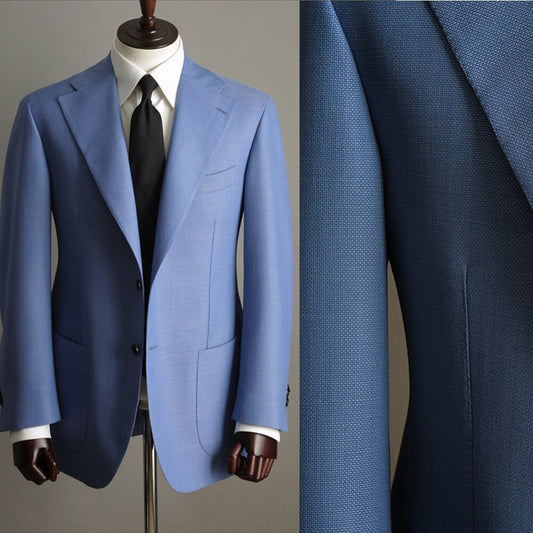 Costume de mariage bleu classique pour homme, deux pièces, manteau et pantalon, coupe slim, veste de marié, smoking de fête sur mesure