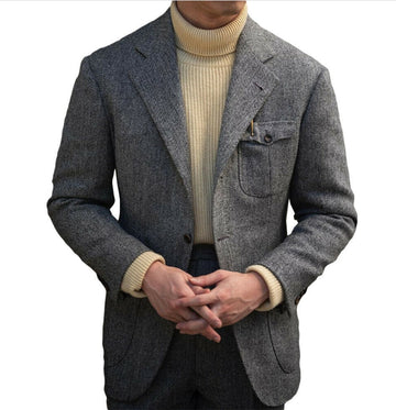 Business Men Suits Blazer Woolen Wedding Coats Tuxedo Jacket Overcoat Tailored Custom 2Pcs Formal Business Daily