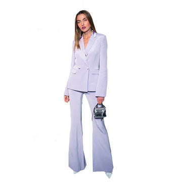 Women Tuxedos Suits Double Breasted Office Lady Blazer Suit Wear Prom Party Business Outfits 2 Pieces