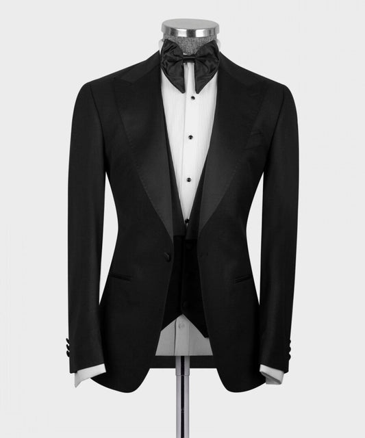 Costume de mariage classique pour homme, 3 pièces, blazer, gilet, pantalon, coupe slim, tenue d'affaires, robe de bal sur mesure