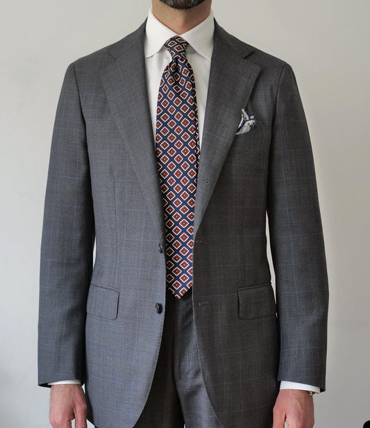 Costume 2 pièces gris foncé pour homme, coupe slim, blazer à carreaux, pantalon, tenue de travail décontractée, pour mariage, affaires, bal de promo, sur mesure