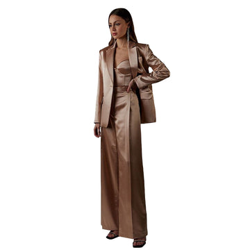 Designer 3 Pieces Mother Of The Bride Pant Suits Formal Office Suit Lady Blazer Wear Prom Party Business Outfits