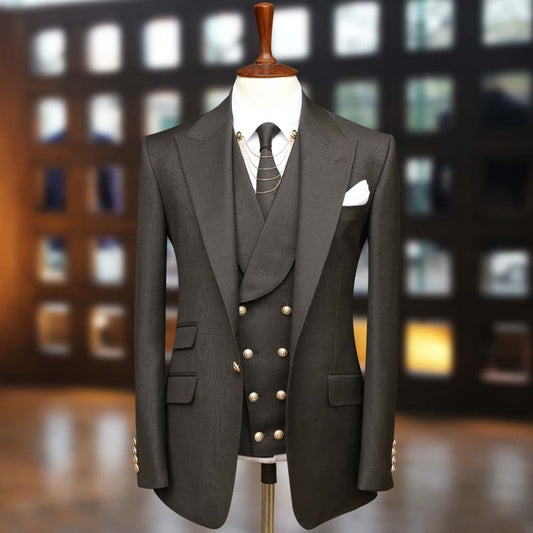 Costume 3 pièces pour homme, ensemble blazer, robe de mariée, veste, gilet, pantalon