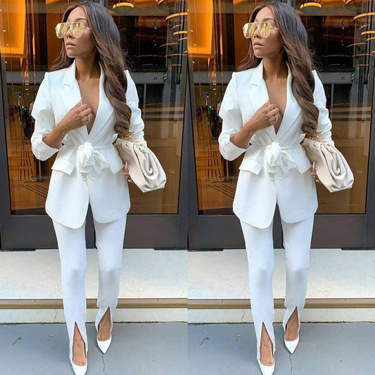 Ensemble 2 pièces pour femme, tenue de soirée, de travail, de soirée, de mariage, de bal