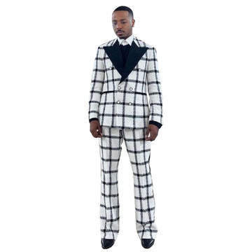 Traje de boda para hombre, esmoquin a cuadros oscuros, 2 piezas, chaqueta, pantalón, blazer, fiesta, cantante, novio, traje hecho a medida.