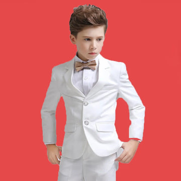 Costume formel pour garçon pour mariage, enfants, fête blanche, blazer, pantalon, tenue de baptême, costume pour enfants, gentleman, adolescent, bal de promo, smoking