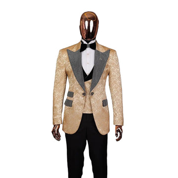 Trajes formales para hombre con cuello de cierre de nube auspicioso, chaqueta de dos piezas, traje de novio a medida para boda