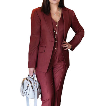 Formal Mother of the Bride Suits Office Women Uniform Pants Sets Celebration Evening Party Prom Wedding Wear 3 Pieces