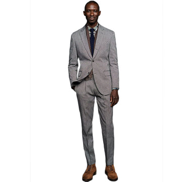 Gray Smart Casual Men's Suits Custom Made Plus Size Business Best Man Jacket Blazer Tuxedos 2 Pieces ( Jacket+Pants)