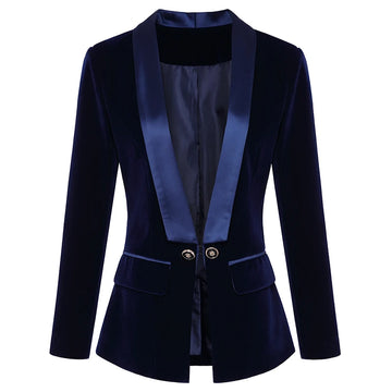 Blazer en velours à manches longues pour femme