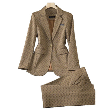 Fabric Women Business Suits With Pants and Blazer Coat Professional Office Ladies Pantsuits Blazers