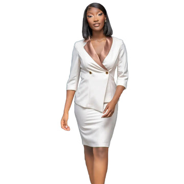 Blazer ajustado color marfil para mujer, estilo urbano, para boda, de satén, con solapa, para madre de la novia, para fiesta de noche, formal, chaqueta larga