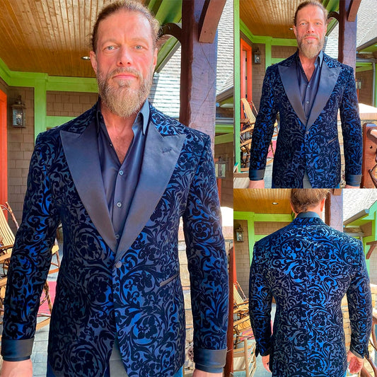 Costume Jacquard pour homme, une pièce, coupe slim, sur mesure, blazer à un bouton, tenue de travail pour marié, décontracté