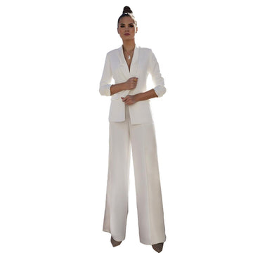 Leisure Mother of the Bride Suits Women Loose Pants Sets Celebration Evening Party Prom Wedding Wear 2 Pieces