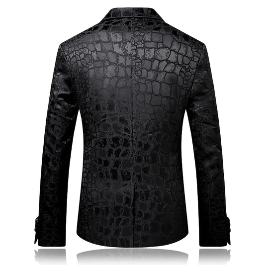 Costume Jacquard de luxe pour homme, tenue d'affaires, banquet, mariage, marié, queue-de-pie, coupe slim, blazer, pantalon, grande taille 6XL