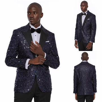 Costume de luxe à paillettes pour homme, ensemble blazer et pantalon, 2 pièces, smoking de mariage formel, sur mesure, veste et manteau à paillettes