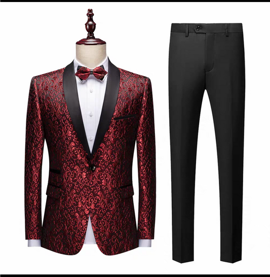 Esmoquin de boda de lujo azul formal para novio, traje de 2 piezas, blazer y pantalones ajustados, traje a medida para boda, graduación y fiesta.