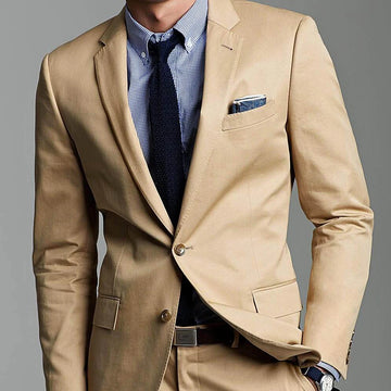 Men Suits Wedding Blazer Groom Formal Champagne Single Breasted Notched Lapel Two Piece Jacket Pants Coat Slim FIt
