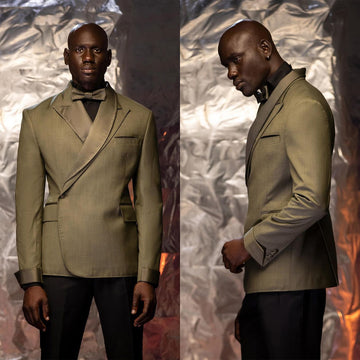 Men's Suit 2 Pieces Blazer Black Pants Peaked Satin Lapel One Button Groom Formal Work Wear Tailored Plus Size Costume Homme