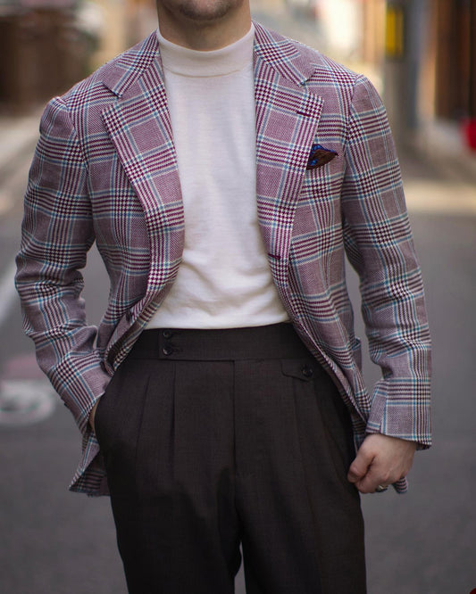 Costume homme 2 pièces blazer pantalon simple boutonnage revers pointu affaires rayures plaid smoking mariage formel marié costume homme