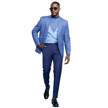 Traje de dos piezas para hombre, chaqueta y pantalón, esmoquin de un botón, formal, para fiesta, graduación, negocios, con solapa de muesca