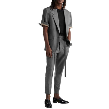 Traje de dos piezas para hombre, chaqueta y pantalón, esmoquin con un botón y solapa con muesca para fiesta formal, graduación y negocios.