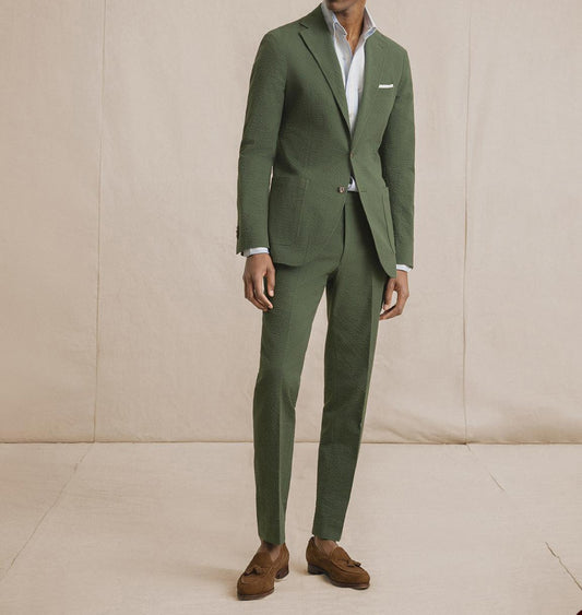 Costume homme 2 pièces blazer pantalon simple boutonnage revers pointu affaires smoking vert foncé mariage formel marié costume homme