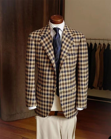 Conjunto de traje a cuadros para hombre, blazer, pantalones, 2 piezas, esmoquin para boda, fiesta formal, vestido de graduación, abrigo, chaqueta, ropa hecha a medida