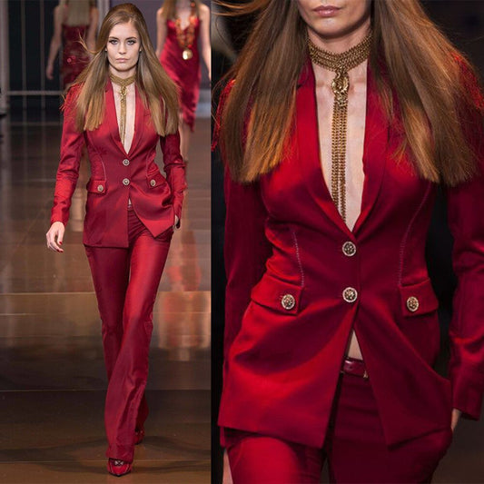 Ensemble pantalon et veste pour femme, coupe slim, smoking, soirée, blazer, tenue de soirée, mariage