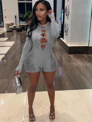 Women's Sexy Transparent Playsuits High Waisted Long Sleeved Tight Fitting Buttocks Hot Sexy Women Sweet Tops
