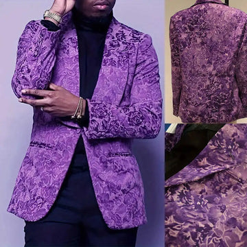 Bright Purple Wedding Tuxedos Jacqusrd 1 Piece Set Jacket Vintage Men Suit Shawl Lapel Single Breasted Party Suits Customized