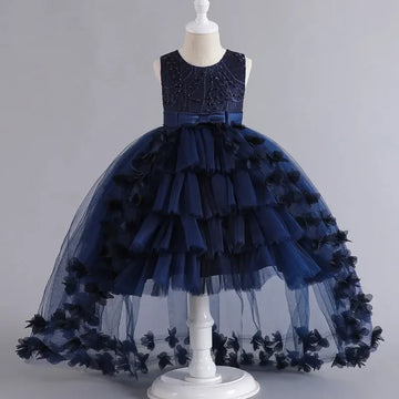 Robes tendance pour filles, couleur unie, sans manches, en dentelle, robe de bal, robes de soirée d'été pour filles de 3 à 12 ans