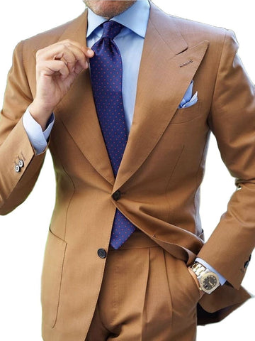 Costume de mariage 3 pièces en tweed pied-de-poule pour homme, smoking à revers cranté, costume de marié grande taille