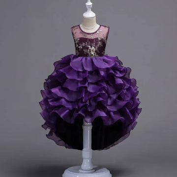 Robes d'été pour filles, robes de mariage, robes tendance pour enfants, robes de soirée en dentelle sans manches pour enfants de 2 à 15 ans