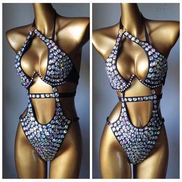 El último traje de baño de moda, bikini de barra con diamantes, bikini de barra de cristal, traje de baño de barra hecho a mano, bikini de barra con diamantes.