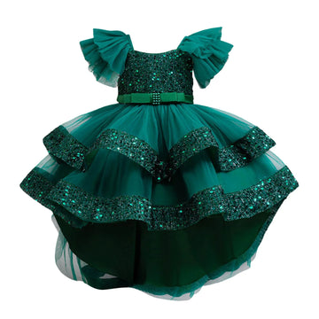 Robe d'été à paillettes pour bébé fille, tenue de fête d'anniversaire, de mariage, de princesse, de soirée, de bal, pour enfants