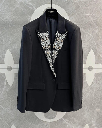 Shiny Beaded Crystals Men's Wedding Suits Disfraces Dinner Groom Tuxedos 2 Pieces Party Prom Blazers Slim Trajes Para Hombre