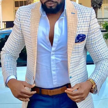 Men's Casual Plaid Blazer Casual Suit Fashion Business Top Jacket Casual Suit Jacket Clothing Blazer Hombre Coat