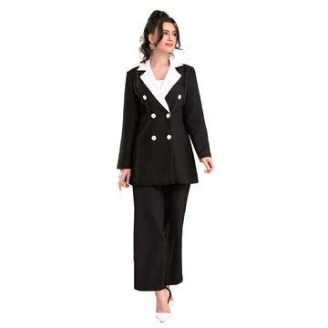 Printemps Été Femmes Robe Costumes Double Boutonnage Célébrité Tenues Soirée Mère de la Mariée Travail Formel Dame Porter 2 Pièces