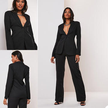 Women Tuxedos Bridal Carpet Black Leisure Mother of the Bride Wedding Pants Suit Slim Fit Evening Party Prom 2 pieces